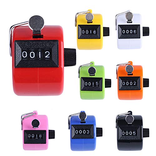 IWILCS 8 Pcs Mechanical Counterï¼ŒColour Hand Tally Counter, Plastic Hand Counter,Manual Mini Counter, 4 Digit Mechanical Palm, Hand Hero Counter for Sports/Stadium/CoachandOtherEven