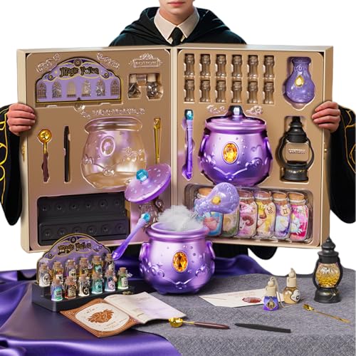 For Potion Kits for Kids-Lights, Sounds & Mist Magic Mixes Cauldron, Fairy Potion set+12 Zodiac Magical Potion Bottles, Kids Arts and Crafts, Dreamy...