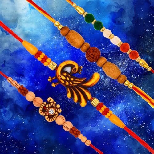 Image of Combo Of 4 Rakhis for Brother, Bhabhi and Kids.