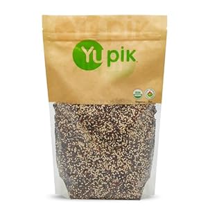 Yupik Organic Tri-Color Quinoa, 2.2 lb, Non-GMO, Gluten-Free, Kosher, Raw Seeds, Mix of White, Red & Black Quinoa, Unsalted, Oil-Free, Source of Fiber & Iron, Ideal Replacement to Rice & Pasta
