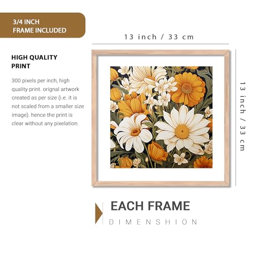 Image of kotart - flower pot wall art Paintings wall hanging for home decoration, Wall frames for home decor Set of 2 Multicolo Size- (10x10) (13x13 inch, I)