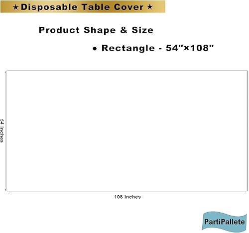 Miniatura 5 de Paquete de 3 manteles rectangulares de plástico de alta calidad desechables de 54 x 108 pulgadas, manteles de PEVA para fiestas, cumpleaños, bodas,