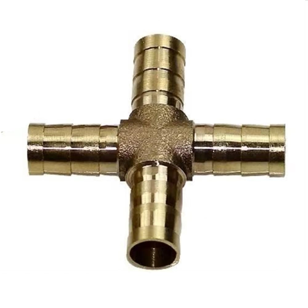 Racores de empalme con espiga de latón, Kit de reparación manguera púas latón for agua, combustible, aire, 6-19mm, paquete 5 o 10 piezas(Four Interfaces 19mm,10pcs)