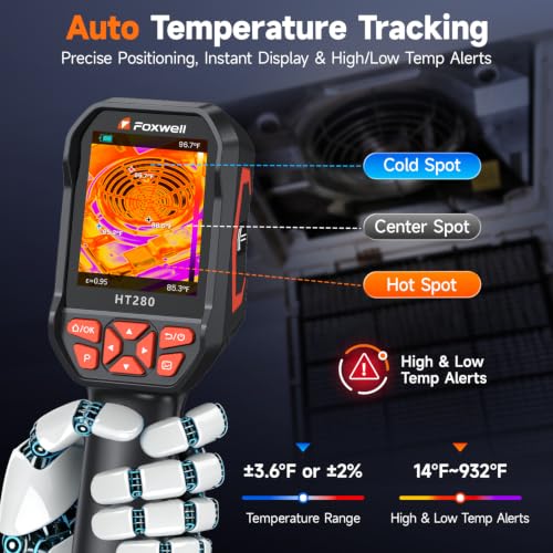 Image of FOXWELL HT280 Thermal Imaging Camera, 320 X 240 2.8 inch LCD, 260 x 260 TISR