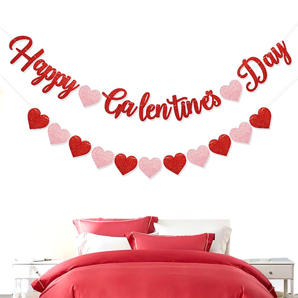 Happy Galentines Day Banner Garland, Galentines Decorations, Heart Banner Garland Decorations for Galentines Day - Image 2