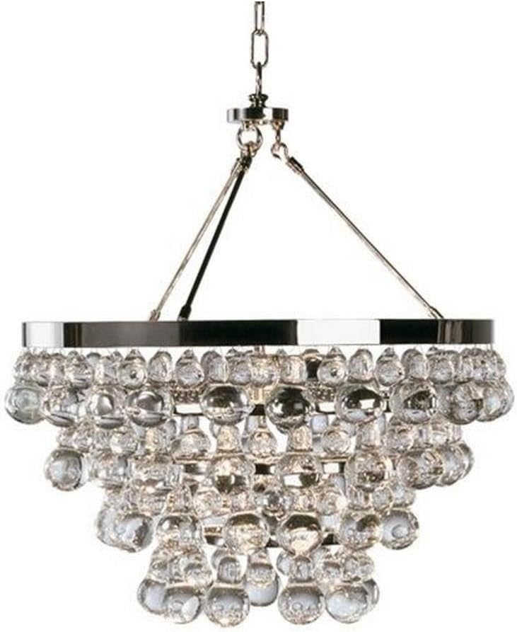 Robert Abbey S1000 Chandeliers with Glass Drops Shades, Polished Nickel Finish