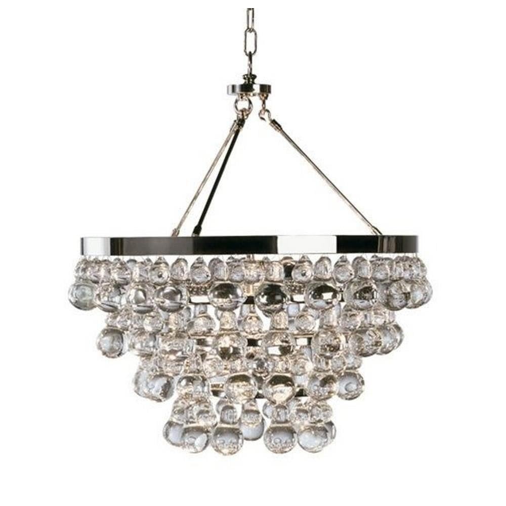 Robert Abbey S1000 Chandeliers with Glass Drops Shades, Polished Nickel Finish
