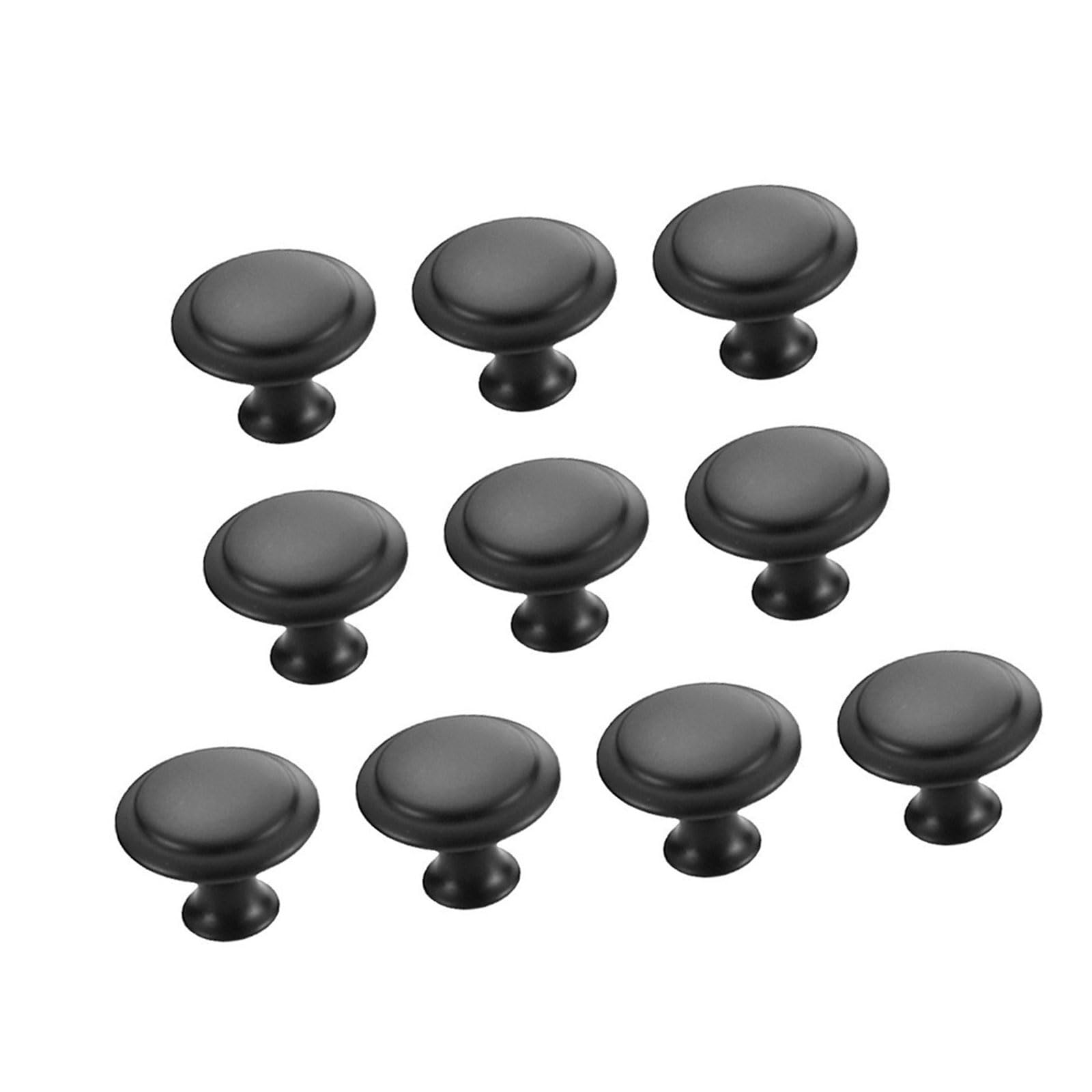 Fentency Black 10Pcs Wardrobe Knob Stainless Steel Cabinet Drawer Handle Cupboard Pulls Round Furniture Decoration Round Drawer Handles Dressers Replacement
