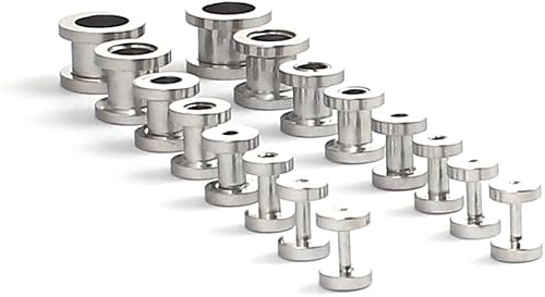 Miniatura 5 de Ruifan kit de 16 expansores de acero quirúrgico 8 pares 14 g - 00 g 16 mm-10 mm