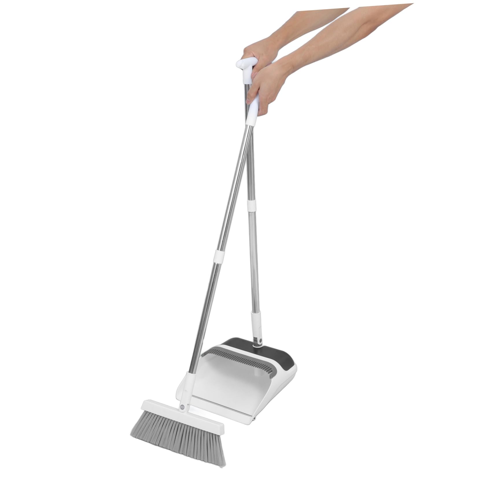 Anneome Haushalts Besen und Kehrschaufel Set mit Langem Ergonomischem Stiel Weichen Flexiblen Borsten für Gründliche Bodenreinigung Praktisches Teiliges Set für Einfache Müllaufnahme und