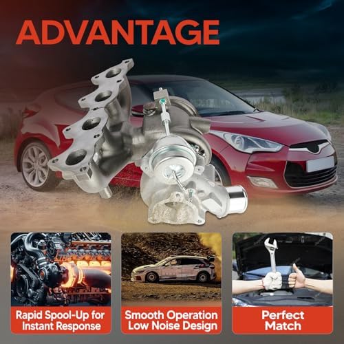 K03 Complete Turbo Turbocharger, Compatible with Hyundai Veloster 2013-2015 & Kia Forte5 2014-2015, Forte Koup 2014, 1.6L G4FJ, Replace OE 667-205, 667205, 5303-970-0306, 28231-2B700, 28231-2B701 — 사진 5