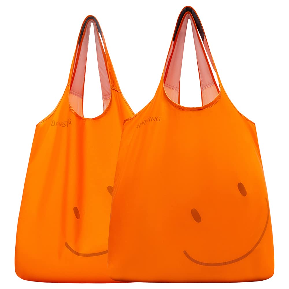 Bee NestingShopping Bags Never hurts you hand Grocery Tote Bags Foldable into Attached Pouch, Ripstop Waterproof Reusable Gift Bags, Washable, Durable and Lightweight