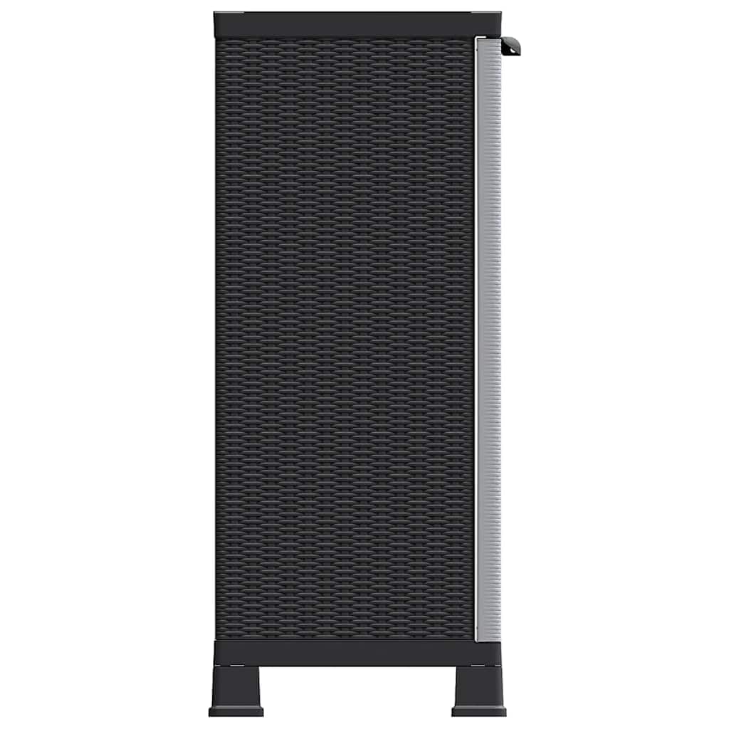 Armadio in plastica design rattan, 68 x 39 x 92 cm, per casa, ufficio, garage, magazzino, con ampio spazio di archiviazione, compatto, salvaspazio, facile da pulire