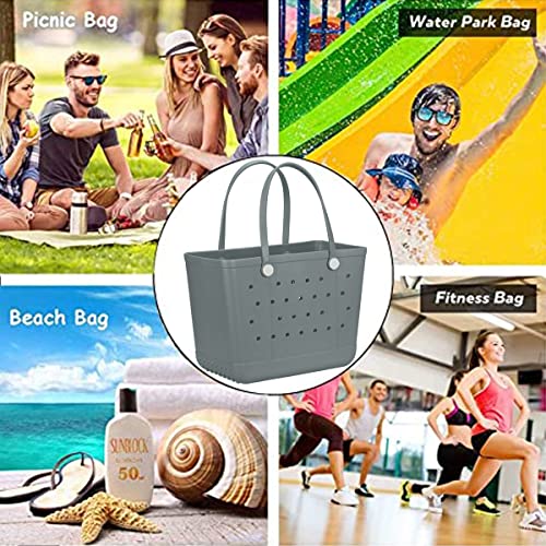 Image of Beach Bag X Large Rubber Tote Bag, Waterproof Washable Open for Women Croc Bag Hand Bag for Beach Pool Yoga