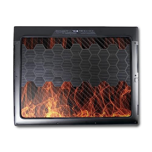 Image of MightySkins Carbon Fiber Skin Compatible with Alienware M18 R1 (2023) Full Wrap Kit - Charcoal Flames | Protective, Durable Textured Carbon Fiber Finish | Easy to Apply | Made in The USA