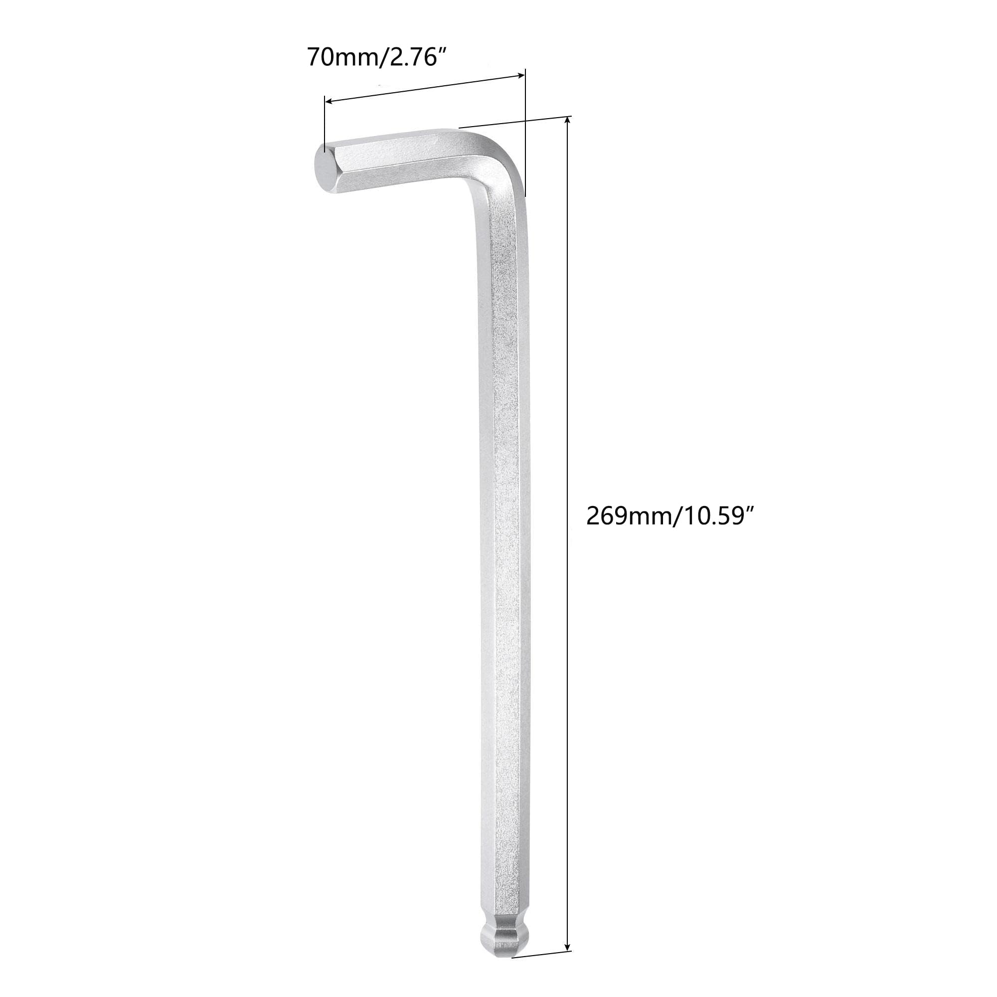 TOP-VIGOR 14mm Ball End Hex Key Wrench, L Shaped Long Arm Allen Key for Household DIY Professional Machine Repairing, CR-V - Image 2
