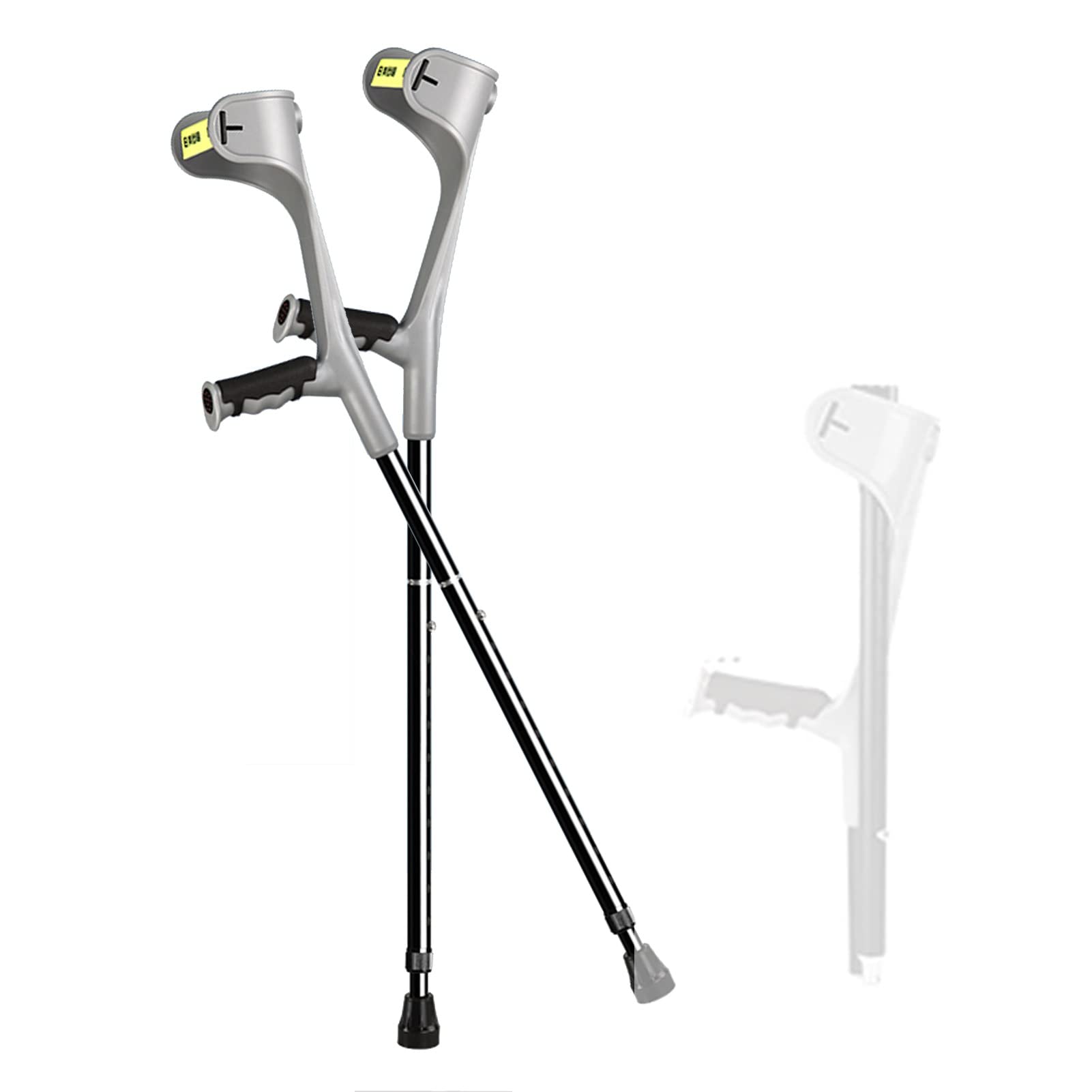 1 Par de Muletas de Antebrazo Plegables, Muletas de Aluminio Liviano para Adultos, Muletas para Caminar para Ancianos, Discapacitados Y Discapacitados Físicos (Color : Gray)