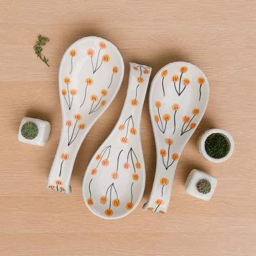Image of Malaikah Ceramic Spoon Rest Balloon Pack of 3 for Home, Kitchen, Dining, Kitchen Decor & Gifting