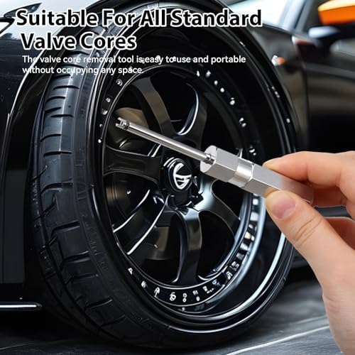 Image of 2 Pieces Valve Stem Removal Tool, 4.3 Inch Long Valve Core Removal Tool Tire Valve Stem Tool Valve Stem Puller Screwdriver Valve Stem Core Remover for Schrader Valve Cores Valve Stem Installation