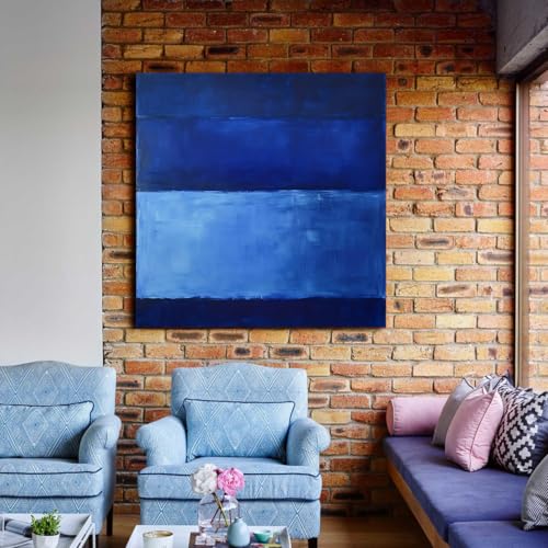 Œuvres modernes sur toile bleu marine avec structure interne 50x50cm - 4