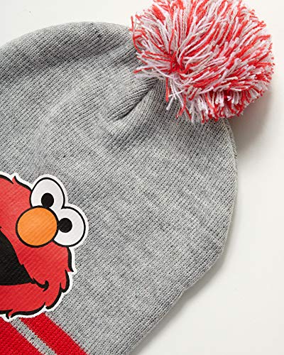 Sesame Street Boys' Elmo Accessories Set-4 Piece Winter Beanie Hat, Neck Gaiter Scarf, Mittens, and Baseball Cap (2T-4T), Size 2T-4T, Grey/Red Elmo2