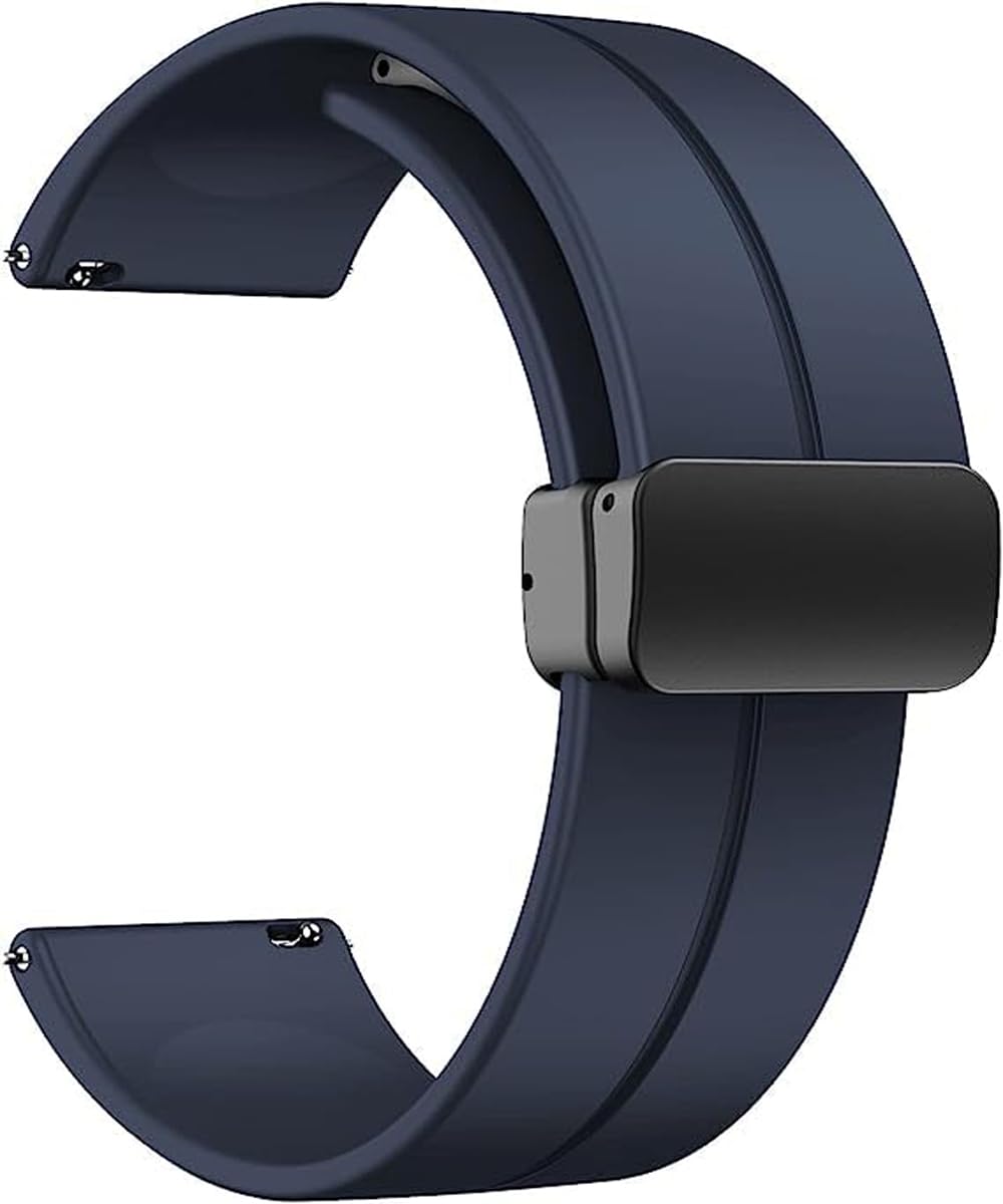 INEFABLE 20mm Watch Straps with Folding Magnetic Lock Compatible with Amazfit GTS 2 Mini/Amazfit Bip/Pro/Lite/Bip S/GTR/Galaxy Watch 4/Watch 5 & All 20mm Watches-Blue-Pack of 1-picture-13