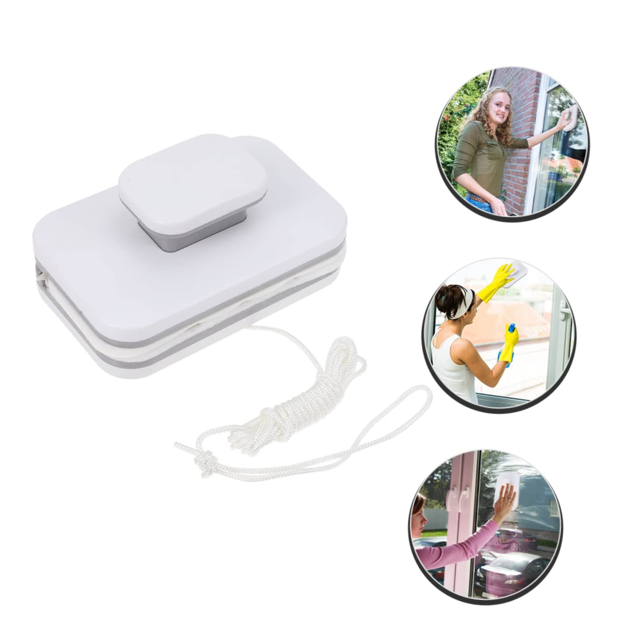 BESTYASH Cepillo Limpia Ventanas Magnético de Doble Cara Diseño Desmontable y Mango Ergonómico para Limpieza Fácil en Ventanas de Balcones y Viviendas de Varios Pisos