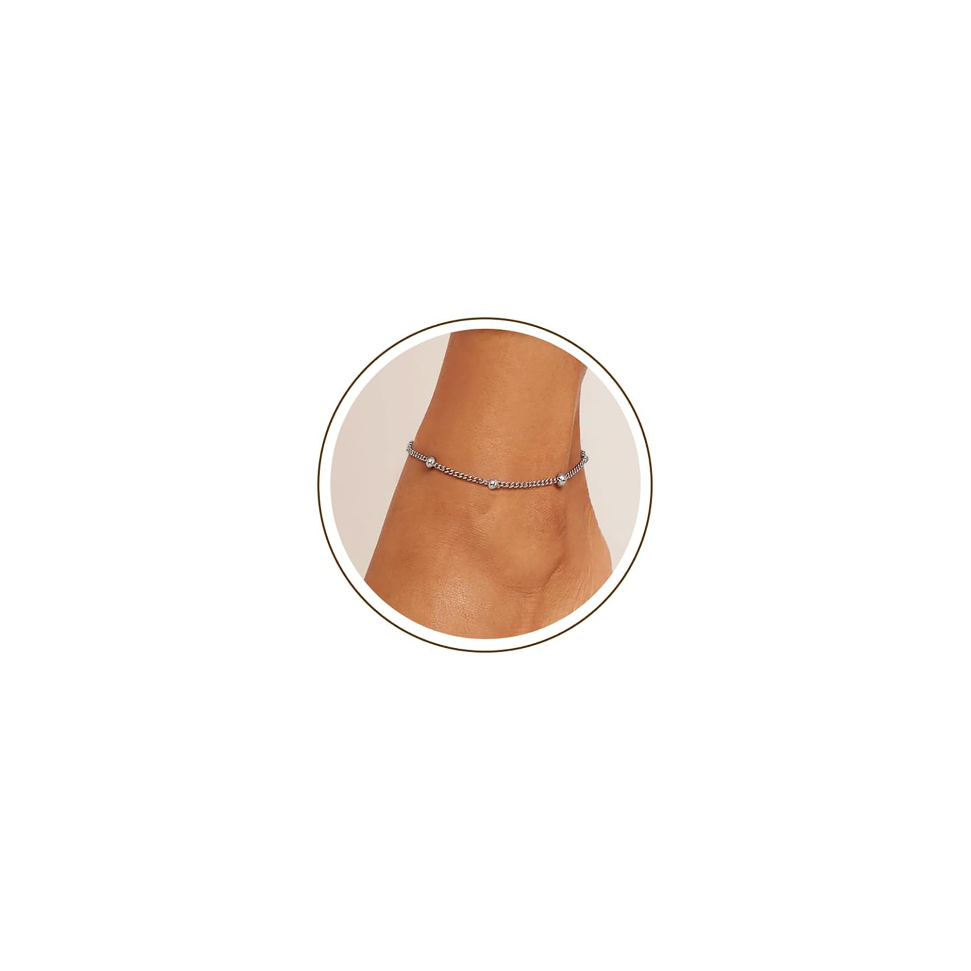 Waterproof Ankle Bracelets for Women Gold Anklets Non Tarnish Pearl/Figaro/Cuban/Snake Chain Anklet Adjustable Anklets for Womens Summer Beach Anklet Foot Jewelry for Women Gift