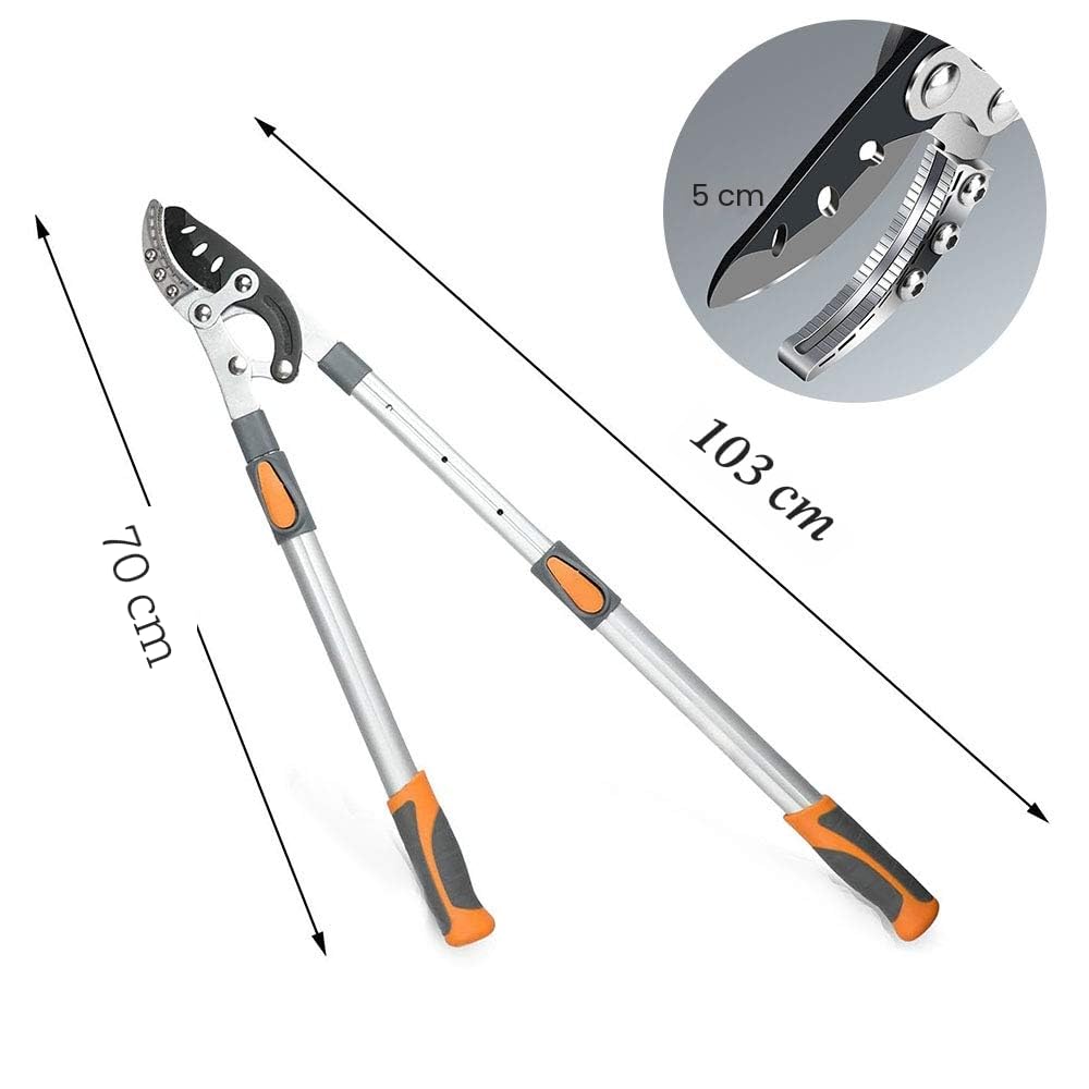 AIRAJ Teleskop-Astschere 70-103cm SK-5-Kohlenstoffstahl Ambosss