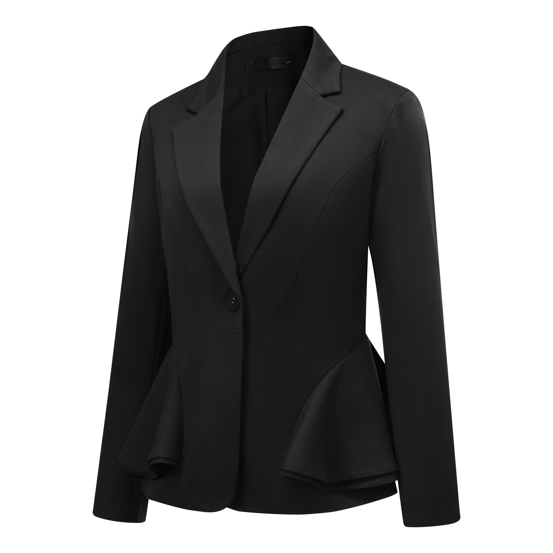 YYNUDA Blazer - Giacca da donna con orlo peplo, casual, da lavoro, tinta unita, per feste, matrimoni, uffici