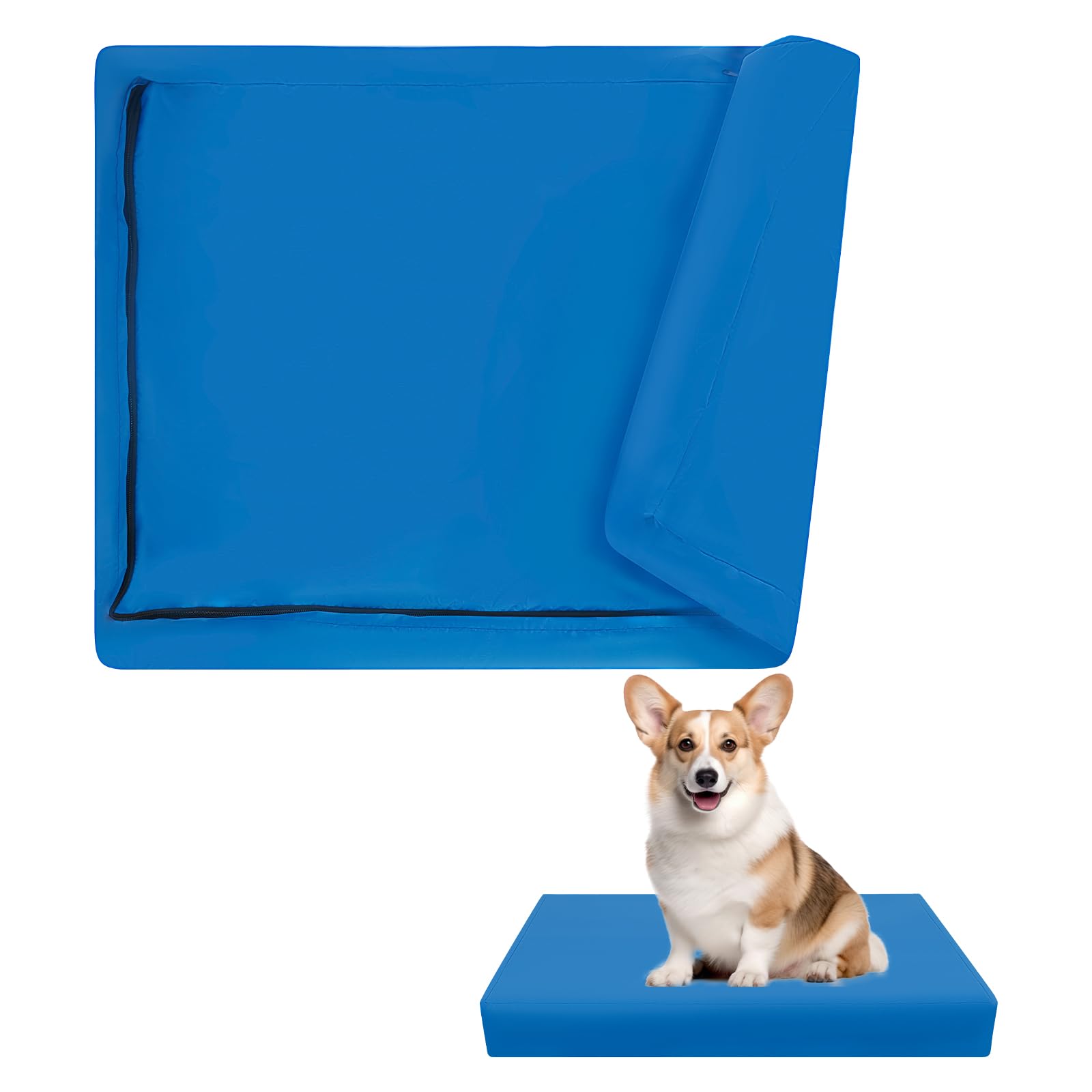 NIHUIFDPY Dog Bed Cover, Waterproof Dog Crate Mattress Cover, Oxford Cloth Removable & Washable Zippered Pets Crate Bed Covers, Pets Cat Mat Cushion Beds Protector Covers for Indoor Outdoor