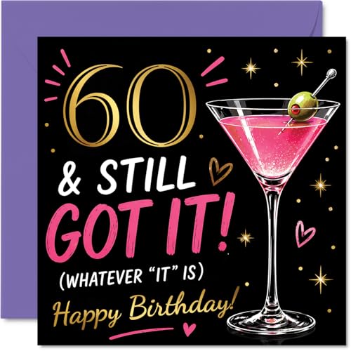 Carte d'anniversaire amusante 60 ans, encore dans le coup à 60