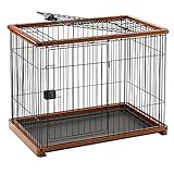 Wooden Pet Crate Open Top Dog Cage Crate Kennel with Tray and Prevent Escape Locks for Medium and Small Dogs, Pet Playpen Indoor Outdoor-Wood (Brown)