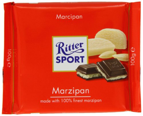 Ritter Sport Marzipan (vegan chocolade lactosevrij met marsepein) 100g