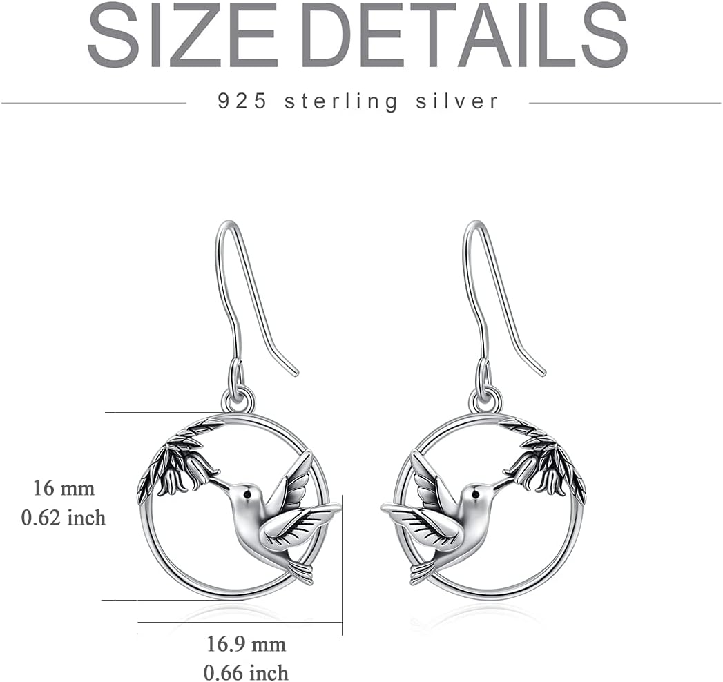 SIMONLY Valentine's Day Gifts: Sterling Silver Bird Earrings - Hummingbird, Dragonfly, Butterfly & Cardinal Designs - Image 5