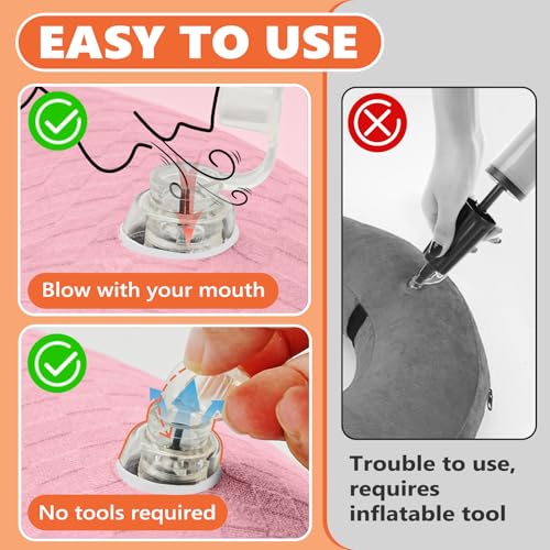 Image of Inflatable Dog Cone Collar After Surgery, Soft Dog Cone for Large Medium Small Dogs and Cats, Adjustable Blow up Neck Donut, Pet Recovery E Collar Alternative Not Block Vision(Pink,S)