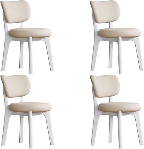 Miniatura 14 de YVYKFZD Juego de sillas de comedor, sillas de cocina sin brazos de madera, silla de comedor con respaldo curvo, silla tapizada de cuero para sala de