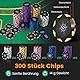 FANTASK Pokerset Komplett Set abschließbar, Aluminium Kasino Poker 300 Chips, Pokerkoffer mit 2 Kartendeck, 5 Würfel, Kartenmischer & Kartengeber, Dealer Button, Matte (300 pcs)