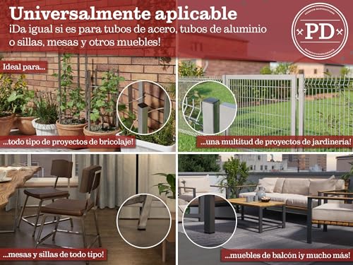 Miniatura 5 de Pd Tapones Laminares 50x50mm Para Tubo Cuadrado Plástico Pe Para Tubos De Acero, Acero Inoxidable, Aluminio Y Perfiles Cuadrados Negros 4 Pts