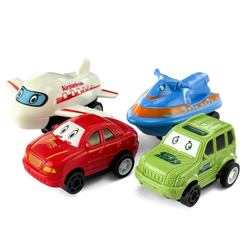 6-8 Year Old Boy Birthday Gift, Puzzle Racer Kids Car Track Set Puzzle Racer Car Track Set with Roadmap Puzzle Track Car Play Set Toys for 4 Year Old Boys (Jeep&amp;Car&amp;Airplane&amp;Motorboat, Set4-1PCS)