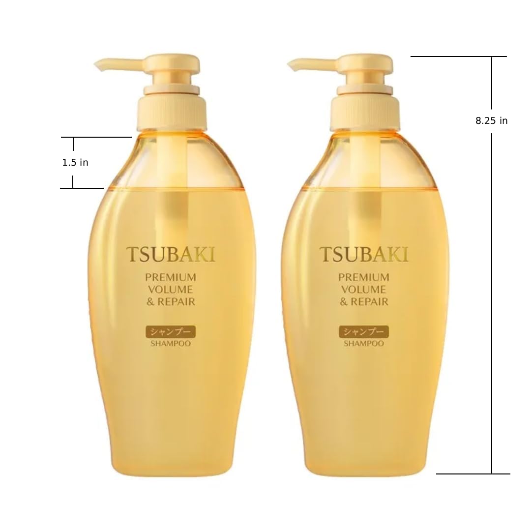 SOFIA BY ODE Hair Professional Repair Tsubaki Premium Volume & Repair Shampoo - with Camellia Oil For Dry, Damaged Hair, 450ml + 450ml