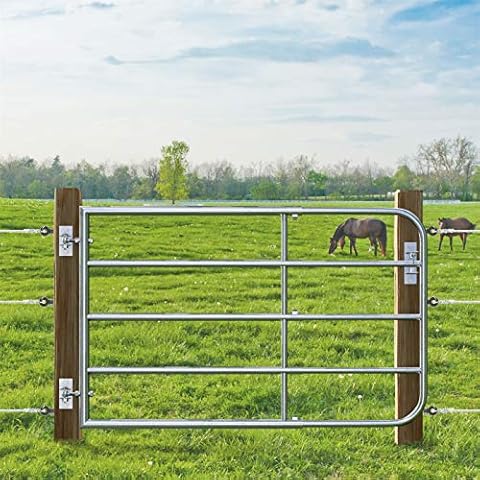 VOSS.farming Verstellbares Weidetor, Höhe 90cm, Breite 1,05m bis 1,70m, Verzinkt, inkl. Montageset, Weidezauntor, Weidezaun, Gatter Cover