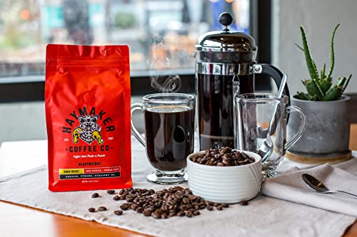 Haymaker Coffee Dark Roast en grano 12 onzas miniatura 3