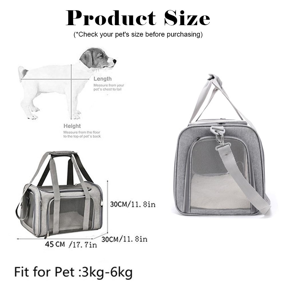 Boîte de Transport Pliable per Cani, Trasportino per Cani e Gatti, pieghevole, borsa per il trasporto del cane, con tracolla regolabile per gatti, cani, animali domestici(greu)