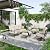 VONZOY Patio Furniture Set 5 Pcs, Metal Outdoor Furniture Patio Set, 5.75" Extra Thick Cushion Outdoor Patio Furniture Set for Backyard Porch Garden Furniture, Beige