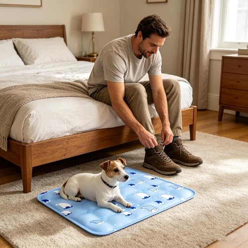 Tapis rafraîchissant pour chien coussin pliable lavable couverture été - 6