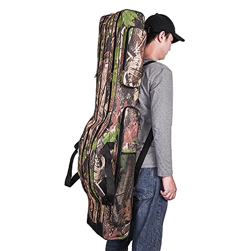 Lixada Blusea Angeltasche, 120 cm / 150 cm, 3-lagig, tragbar, faltbar, mit Spule, Tree camouflage, 120cm – Bild 8