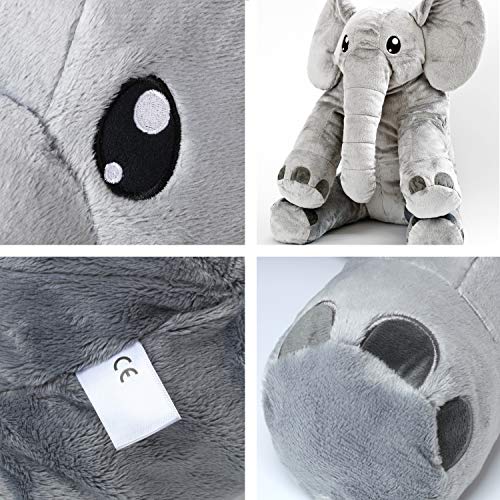 corimori® - Elefant Nuru großes XXL 55cm Kuscheltier für Kleinkinder, bauschig und weich, kuschel-softe Qualität, grau
