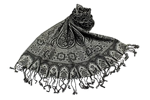 Étole viscose SHANKARA écharpe longue femme motif cachemire bicolore