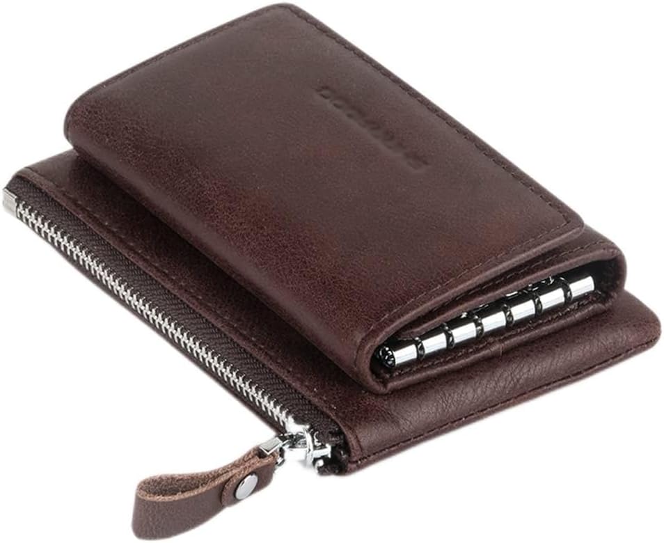 JSEIAJB Coin Key Case Men's and Women's Multifunctional Leather Coin Purse Key Case All-in- Card Holder Two-in-